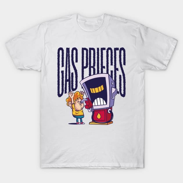 gas pump cartoon T-Shirt by FunSillyShop